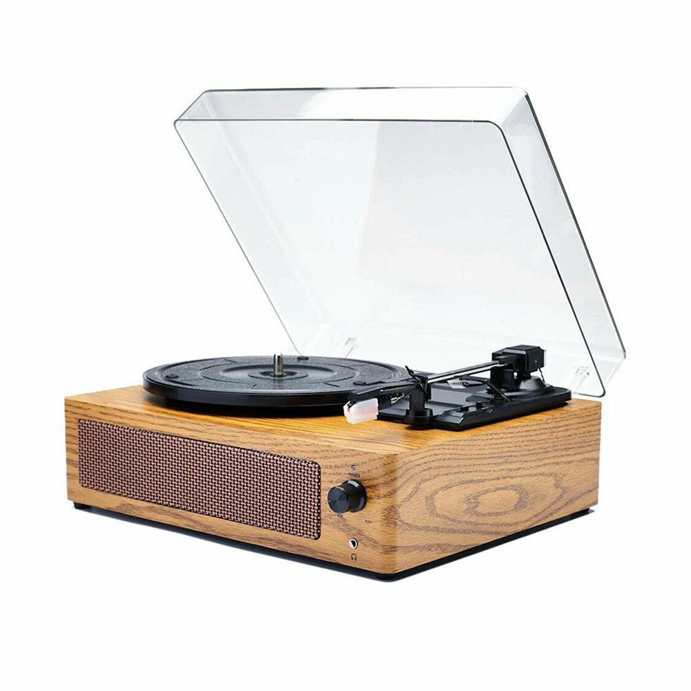 Tocadiscos de vinilo con Bluetooth y altavoces integrados, parada automática