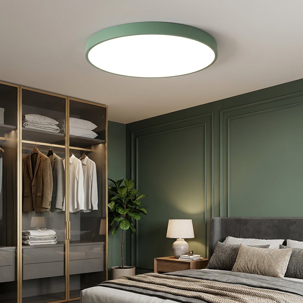 Plafonnier LED rond encastré avec corps en fer ultra fin et abat-jour en acrylique