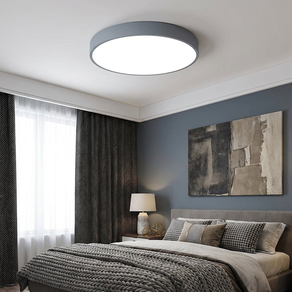 Plafonnier LED rond encastré avec corps en fer ultra fin et abat-jour en acrylique