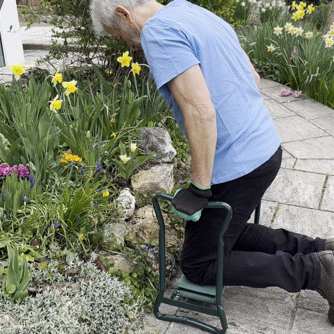 2-in-1 Kniebank mit gepolstertem Sitz und Knieschoner für die Gartenarbeit
