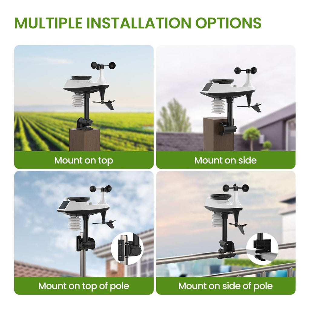 Pro 8-in-1 kabellose Wetterstation für zu Hause zur lokalen Wetterdatenerfassung