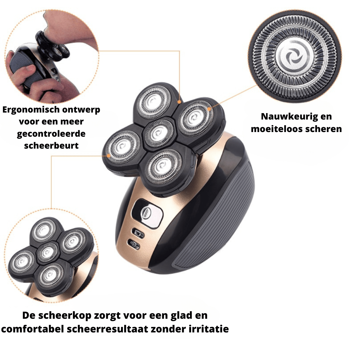 NovaTrim 5-i-1 trimmer med flytende hoder for en tett helkroppshårfjerning for menn
