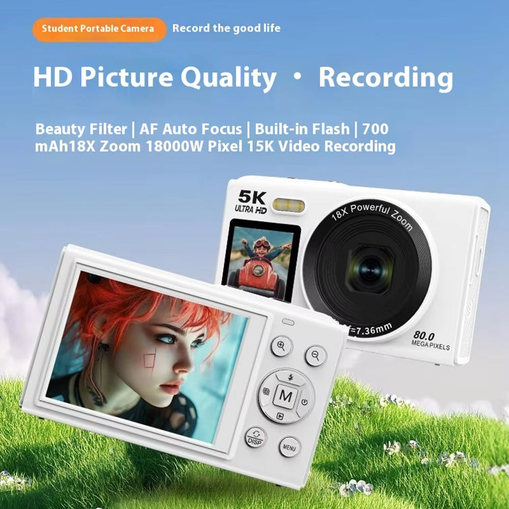 ClikVis dvouobrazovkový fotoaparát s 5K videem, 80MP fotografiemi a 18× zoomem