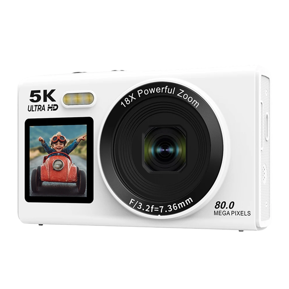 ClikVis dvouobrazovkový fotoaparát s 5K videem, 80MP fotografiemi a 18× zoomem