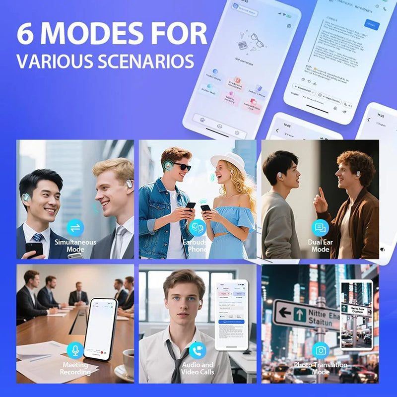 Translation Earbuds Real Time Translation Across 144 Languages 6 Modes With LCD Case