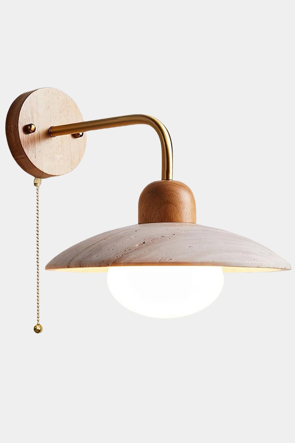 Lunara Travertine Disc Wall Light for Modern Interiors