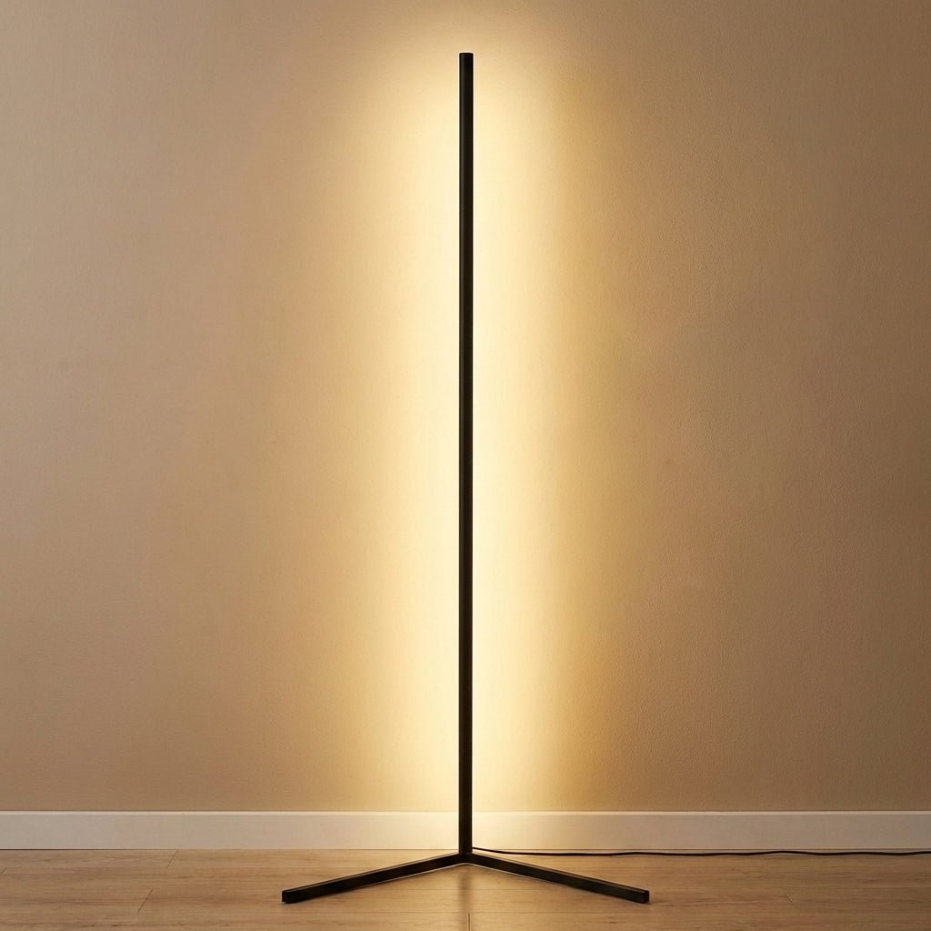 Hjørne LED Gulvlampe Med RGB Og Dimmbar Opp Ned Belysning Minimalistisk 142cm