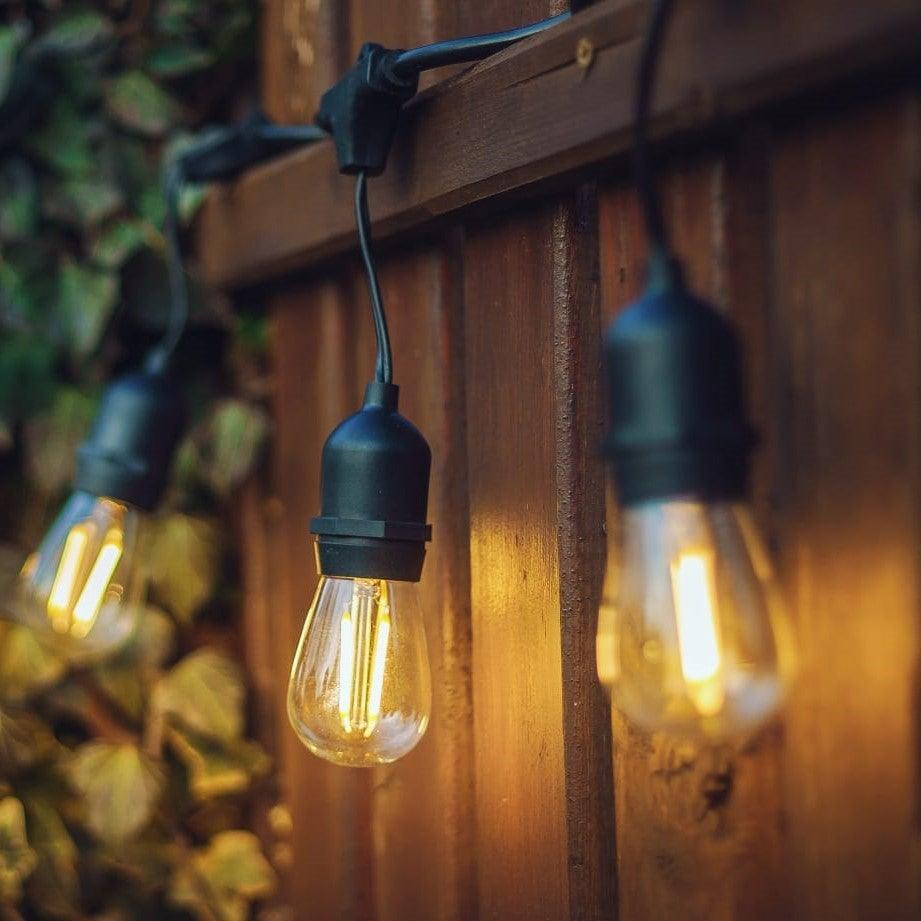 Wodoodporne zewnętrzne lampki łańcuchowe LED do wtyczki, ciepłe białe, wytrzymałe