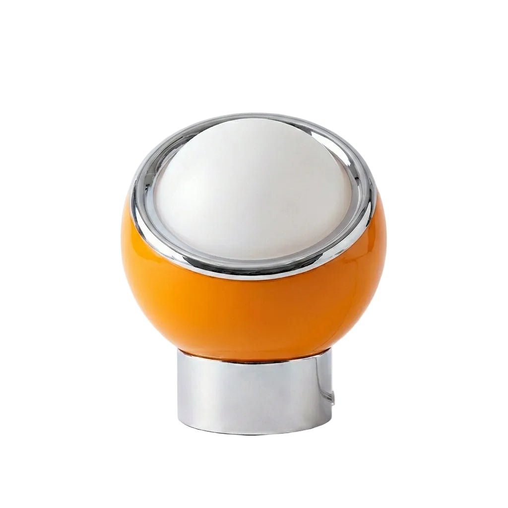 Lampe de table LED en verre opale avec base en acier inoxydable pour chambre et salon