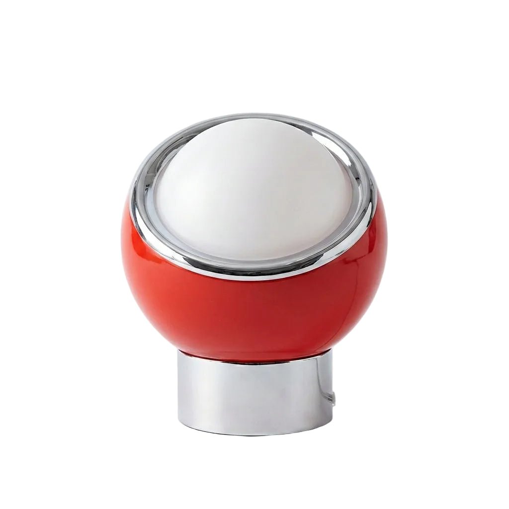 Lampe de table LED en verre opale avec base en acier inoxydable pour chambre et salon