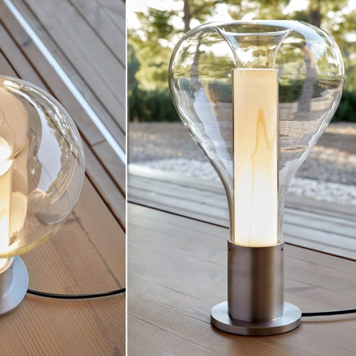 Aurelia Fluid Art-lampe med lava-inspirert glasskulptur og stemningsbelysning