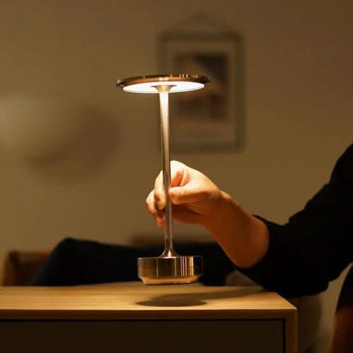 ECLARO Table Lamp With Rechargeable Dimmable LED Lighting