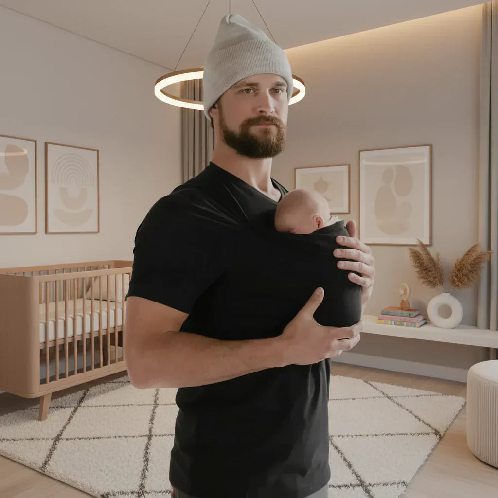 Portabebés tipo camiseta con soporte ergonómico y comodidad transpirable para padres