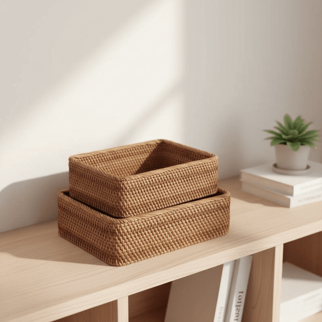 RUSTELLE Rattan Baskets For Chic Natural Storage Solutions