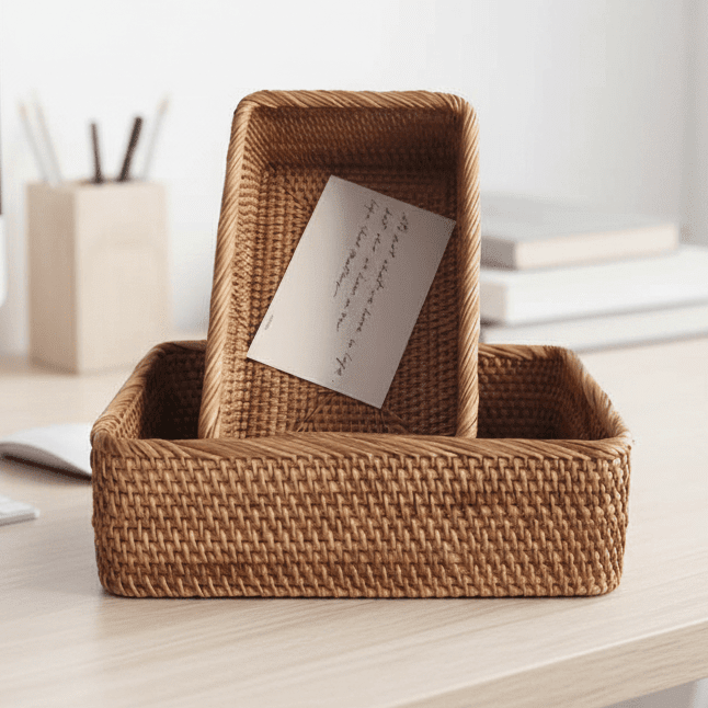 RUSTELLE Rattan Baskets For Chic Natural Storage Solutions