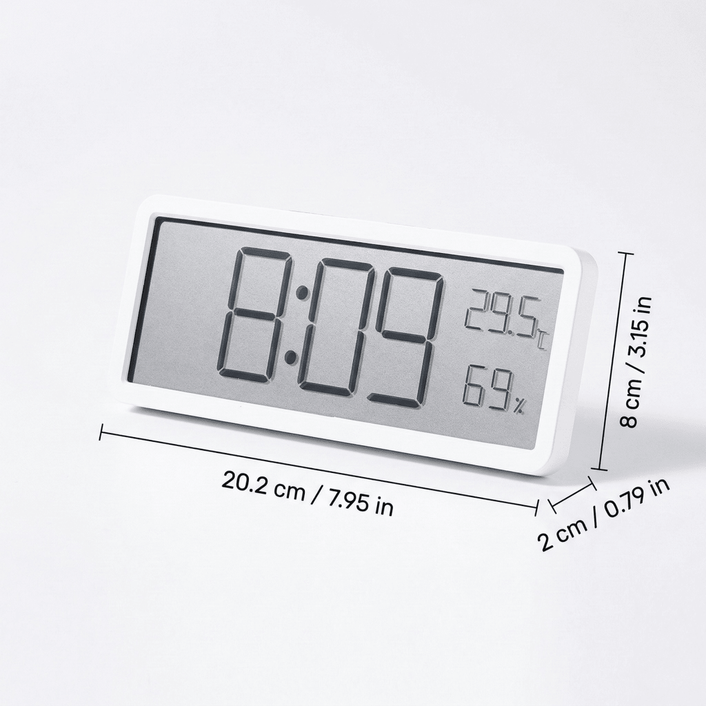 TEMPOTIX Digitale Wandklok met Duidelijke Tijd- en Temperatuurweergave