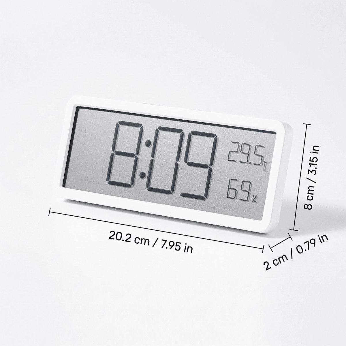 TEMPOTIX Digitale Wandklok met Duidelijke Tijd- en Temperatuurweergave