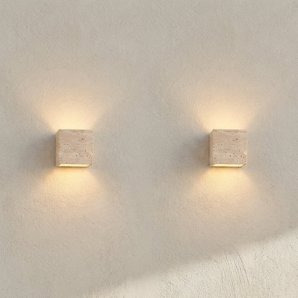 Travertin Opp Og Ned Utendørs Vegglampe Naturlig Stein LED Utvendig Vegglampe IP65