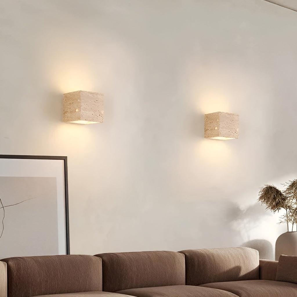 Travertin Opp Og Ned Utendørs Vegglampe Naturlig Stein LED Utvendig Vegglampe IP65