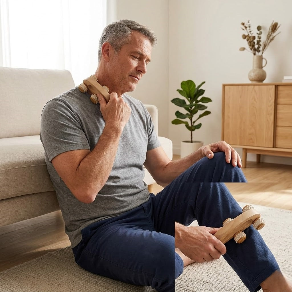 Rolo Portátil Manual para Massagem Muscular e Alívio Diário