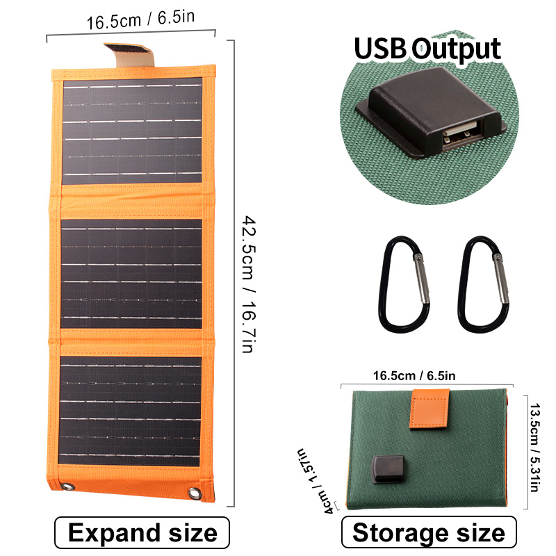 Sun Powered Portable Charger With USB Ports For Mobile Devices