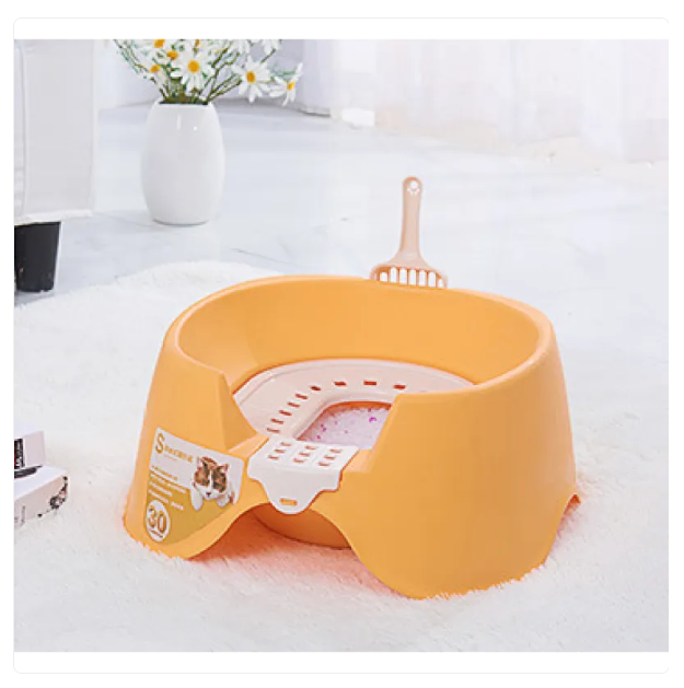 Hygienic Durable Cat Litter Tray With Scoop For Easy Cleaning