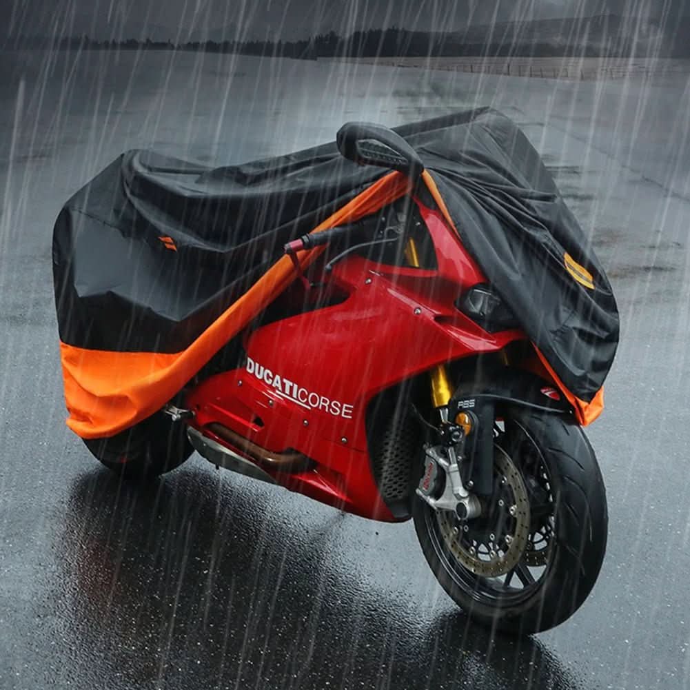 Water-Resistant Motorcycle Cover With UV Protection And Reflective Stripes