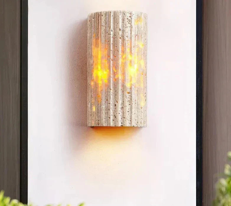 Aurora Stone Wall Lamp with Warm Indoor Glow for Cozy Homes