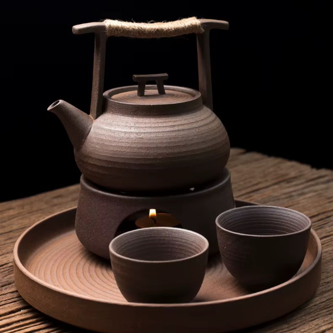 Ceramiczny czajnik CalmBrew 350 ml z podgrzewaczem, kompatybilny z kuchenką
