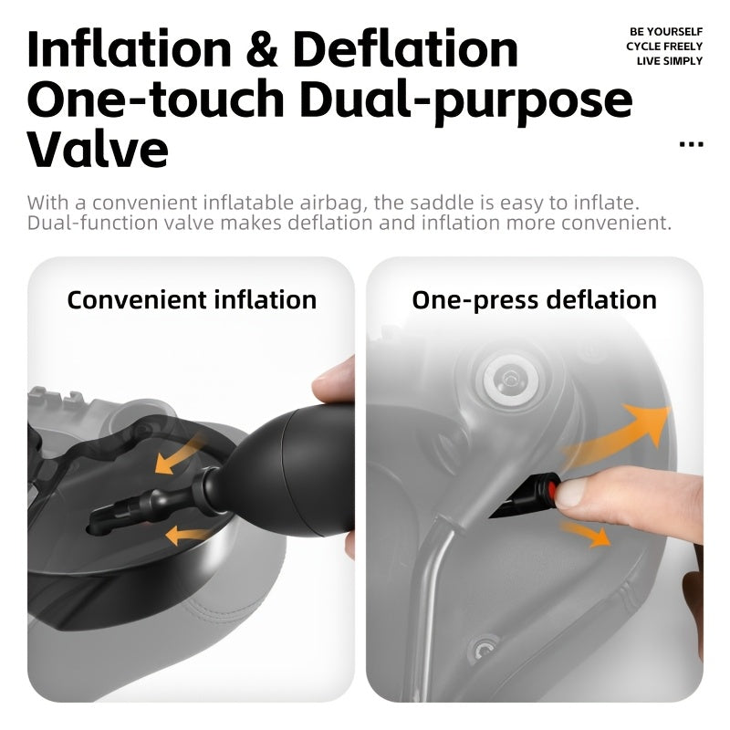 AirCush Inflatable Saddle With TPU Cushion For Long Rides