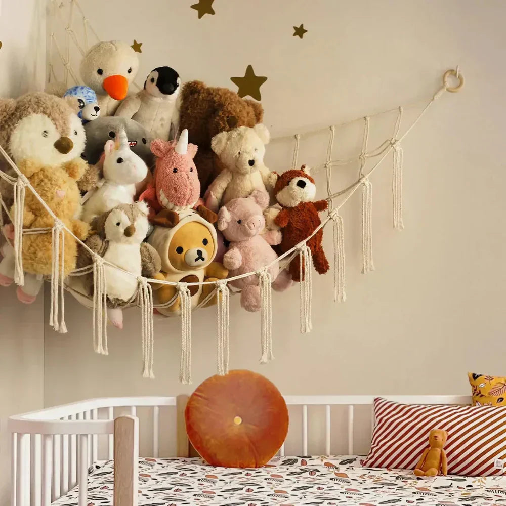 Çocuk Oyuncak Hamakları Yumuşak Peluş Oyuncakların Köşe Depolaması İçin
