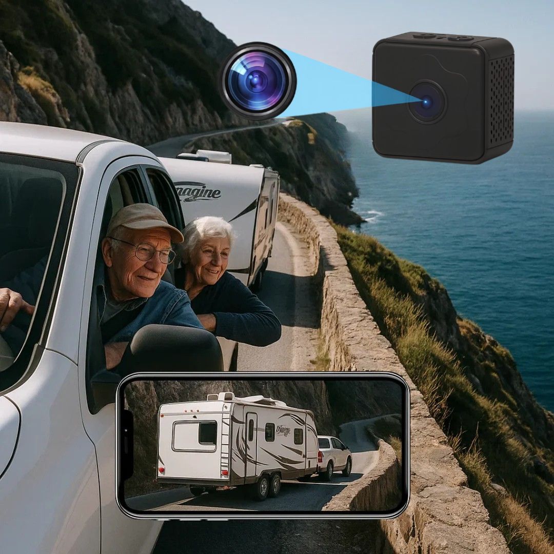 Caméra de stationnement sans fil avec vision nocturne et support magnétique