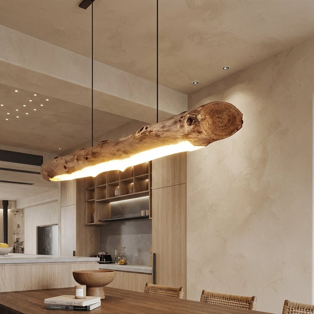 NaturaLume Tre LED Lysekrone Pendellampe For Rustikk Minimalistisk Spisestue