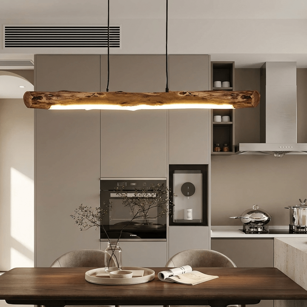 NaturaLume Tre LED Lysekrone Pendellampe For Rustikk Minimalistisk Spisestue
