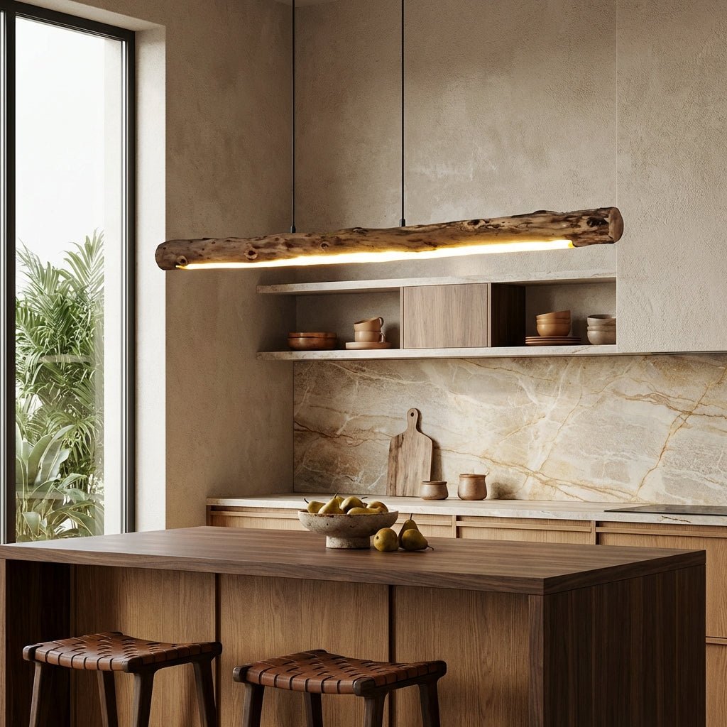 NaturaLume Tre LED Lysekrone Pendellampe For Rustikk Minimalistisk Spisestue