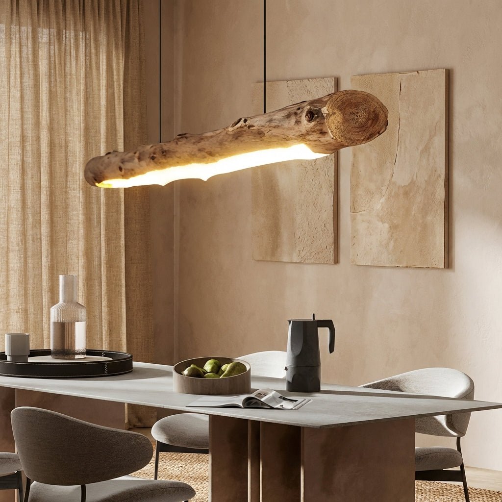 NaturaLume Tre LED Lysekrone Pendellampe For Rustikk Minimalistisk Spisestue