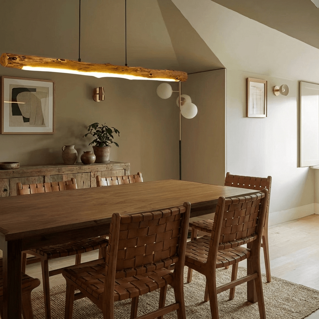 NaturaLume Tre LED Lysekrone Pendellampe For Rustikk Minimalistisk Spisestue