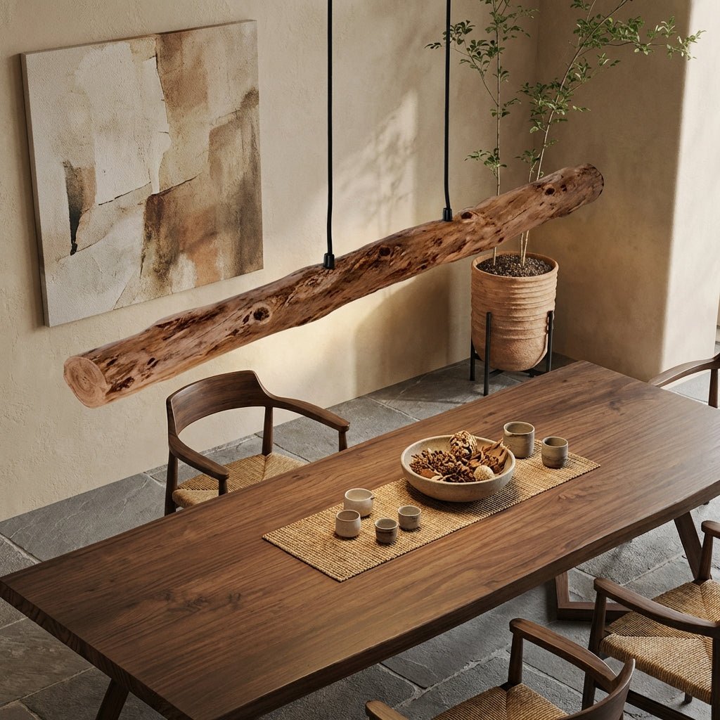NaturaLume Tre LED Lysekrone Pendellampe For Rustikk Minimalistisk Spisestue