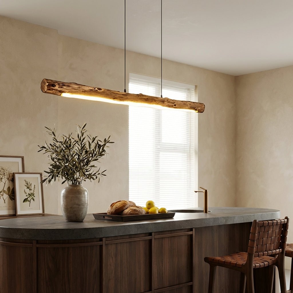 NaturaLume Tre LED Lysekrone Pendellampe For Rustikk Minimalistisk Spisestue