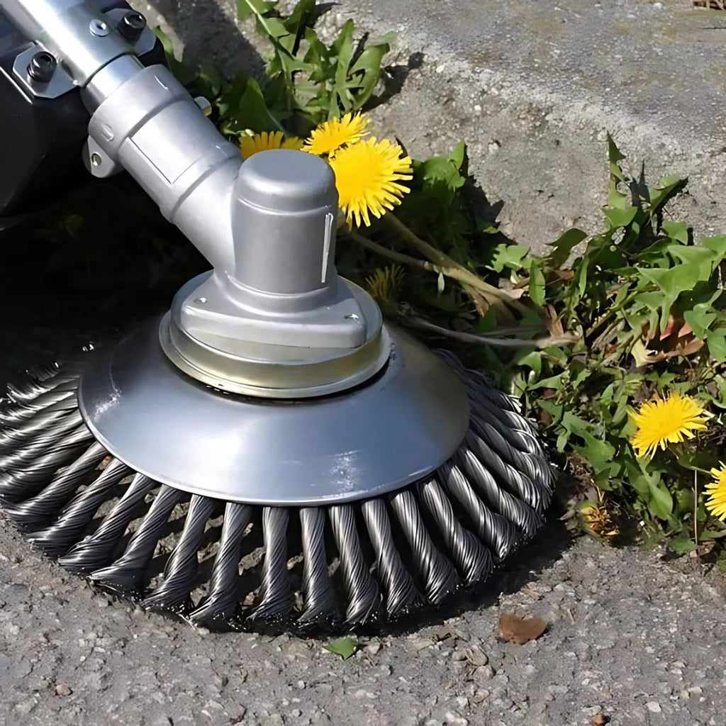 Spazzola per decespugliatore con fili in acciaio al carbonio, attacco 2,5 cm