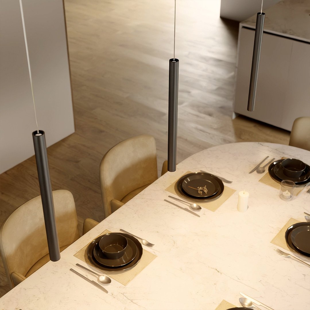 Cirroia Minimal Pendant Light by Lumenry Aluminum LED Hanging Lamp