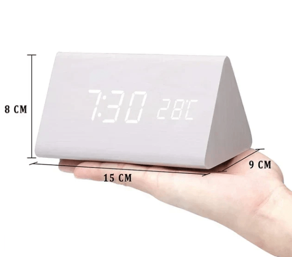 Ambiwood Sprachaktivierte LED-Uhr mit minimalistischem Holzdesign