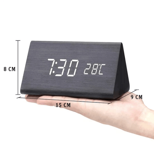 Ambiwood Sprachaktivierte LED-Uhr mit minimalistischem Holzdesign