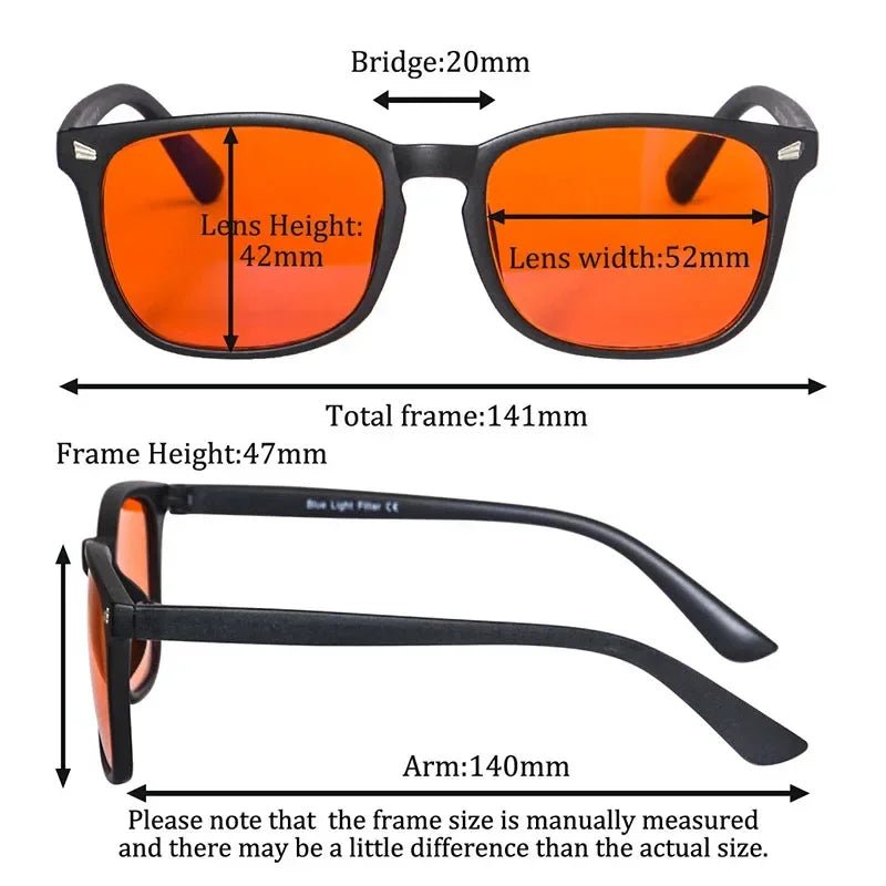 Blue Light Filter Eyewear With Custom Lenses In Red, Yellow Or Orange