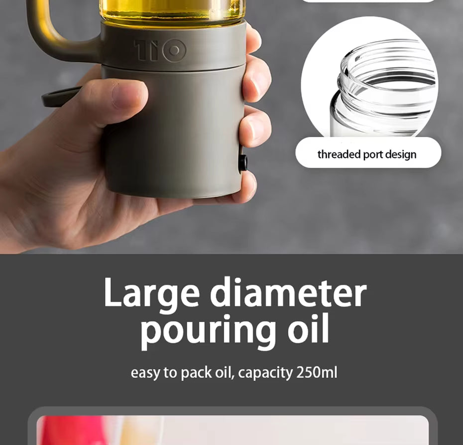 Gourmet Mist 250ml High Borosilicate Glass Oil Spray Bottle – Perfect for Healthy Cooking