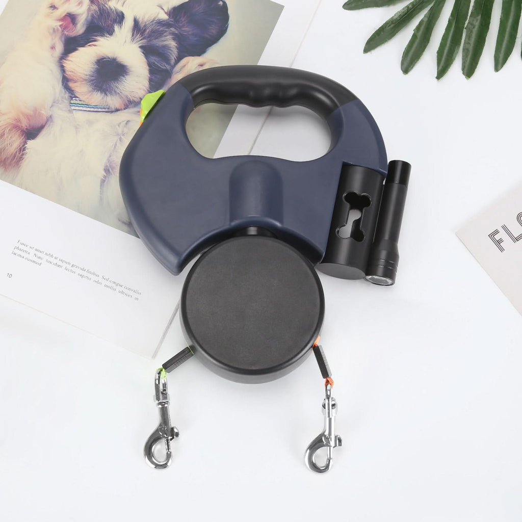 TrailMate Duo İki Köpekli Entegre Fenerli Geri Çekilebilir Tasma