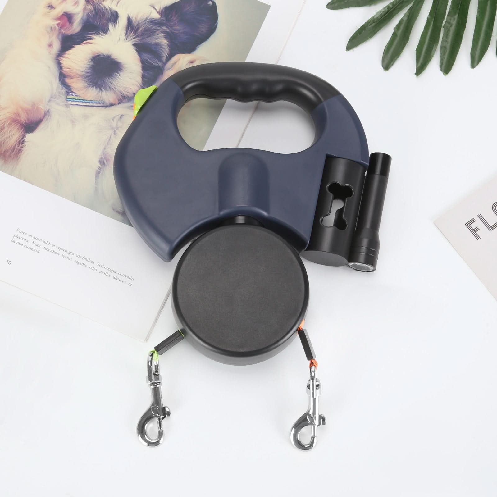 TrailMate Duo İki Köpekli Entegre Fenerli Geri Çekilebilir Tasma